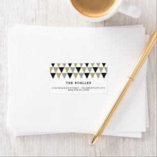 New Year Mod Geometric Triangles Holiday Address Label