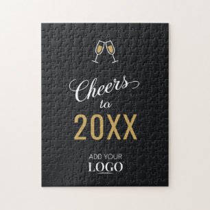 New Year Modern Business Logo Black Gold Keepsake Jigsaw Puzzle