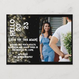    New Year Modern Custom Holiday Photo Post card