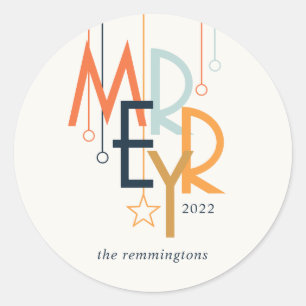 New Year Modern Simple Vintage  Deco Classic Classic Round Sticker