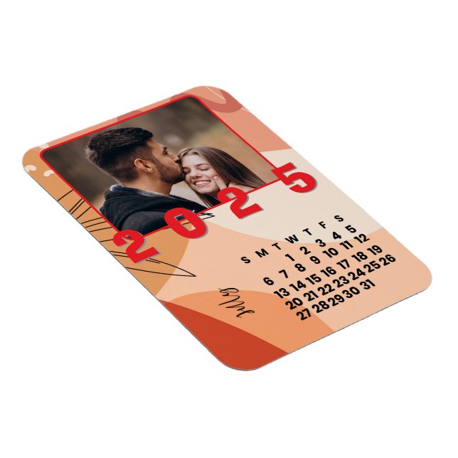 New Year Month of July 2025 Calendar Family Photo Magnet (Right Side)