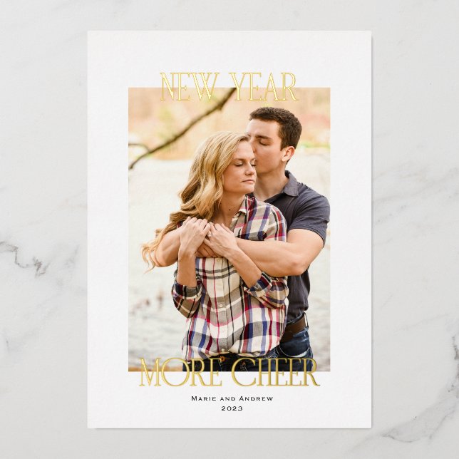 New Year More Cheer Foil Holiday Card (Front)