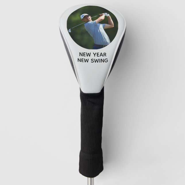 New Year motivational custom add your own photo Golf Head Cover (Front)