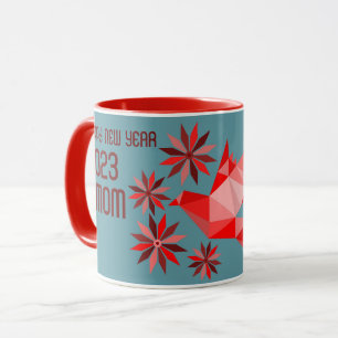 NEW YEAR MUG WITH SIMPLE BIRD ART GIFT , MOM 2023