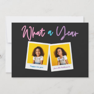 New year multi photo bright modern colourful neon announcement