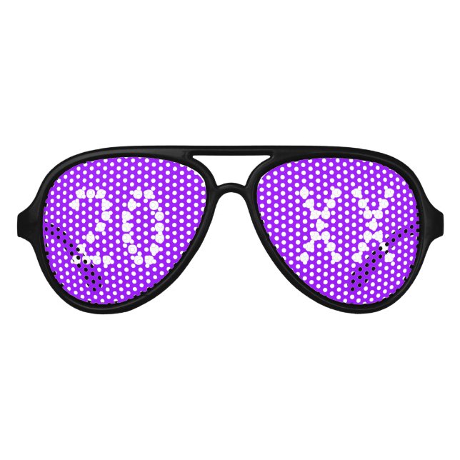 New Year neon purple custom number year fun party  Aviator Sunglasses (Front)