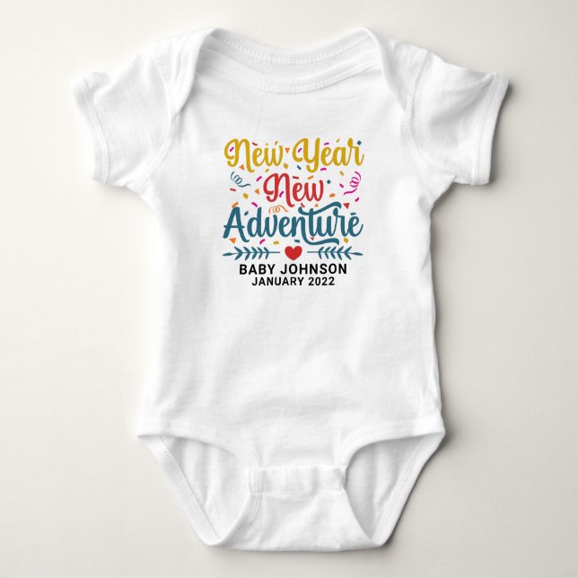 New Year New Adventure Baby Bodysuit (Front)
