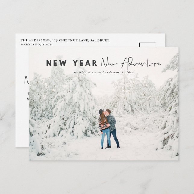 New year new adventure photo holiday  postcard (Front/Back)