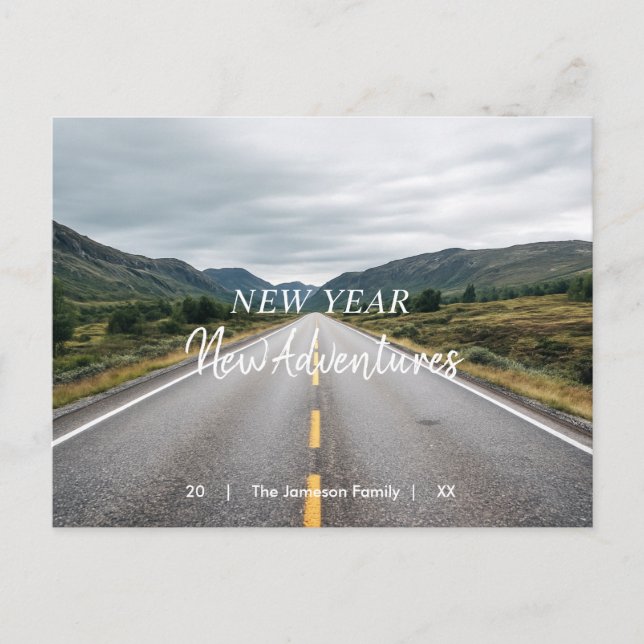 New Year New Adventures | Photo Holiday Postcard (Front)