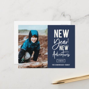New Year New Adventures Photo Holiday Postcard