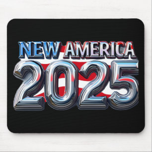New Year New America 2025 Liquid Metal Patriot Des Mouse Mat
