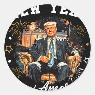 New Year New America Happy New Year 2026 Funny Tru Classic Round Sticker