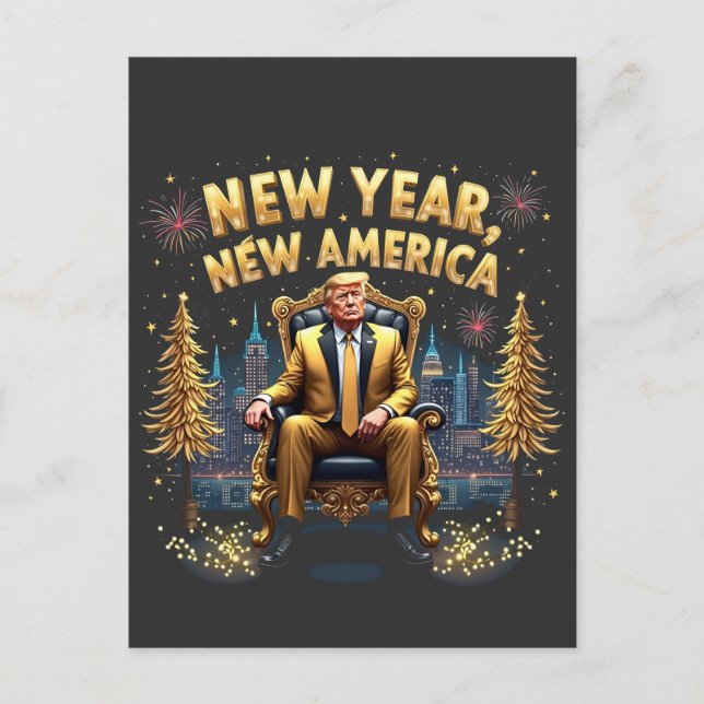 New Year New America Proud Maga Trump Inauguration Postcard (Front)