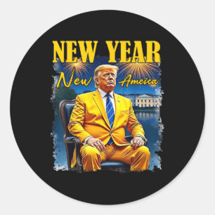 New Year New America Shirt Happy New Year Party 20 Classic Round Sticker