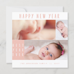 NEW YEAR, NEW BABY-BLUSH HOLIDAY CARD
