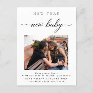 New Year New Baby Photo Pregnancy Holiday Postcard