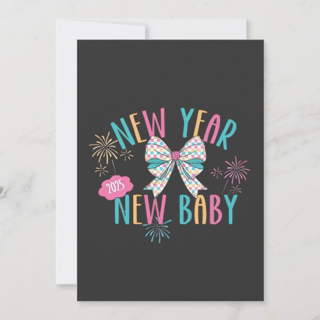 New Year New Baby Pregnancy Mum To Be  Announcement (Front)