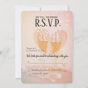 New Year New Beginning/New Years  Wedding/RSVP Invitation