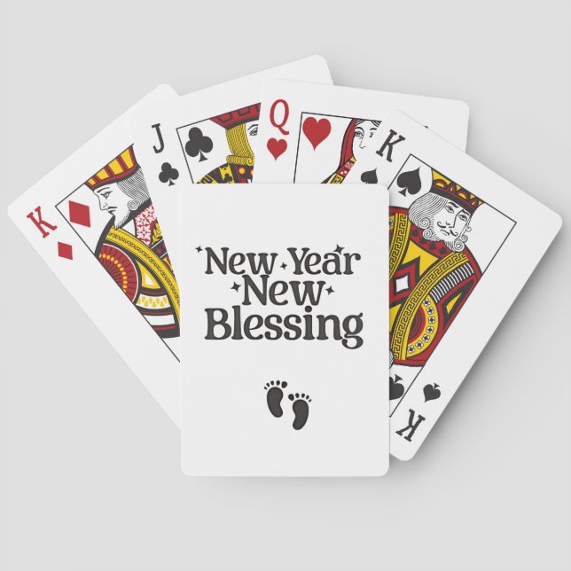 New Year New Blessings New Year Pregnant Mum  Playing Cards (Back)
