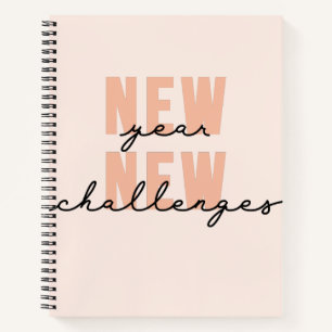 New Year New Challenges Inspirational Saying Notebook