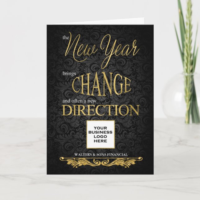 New Year New Direction Business Logo Customers Announcement (Front)