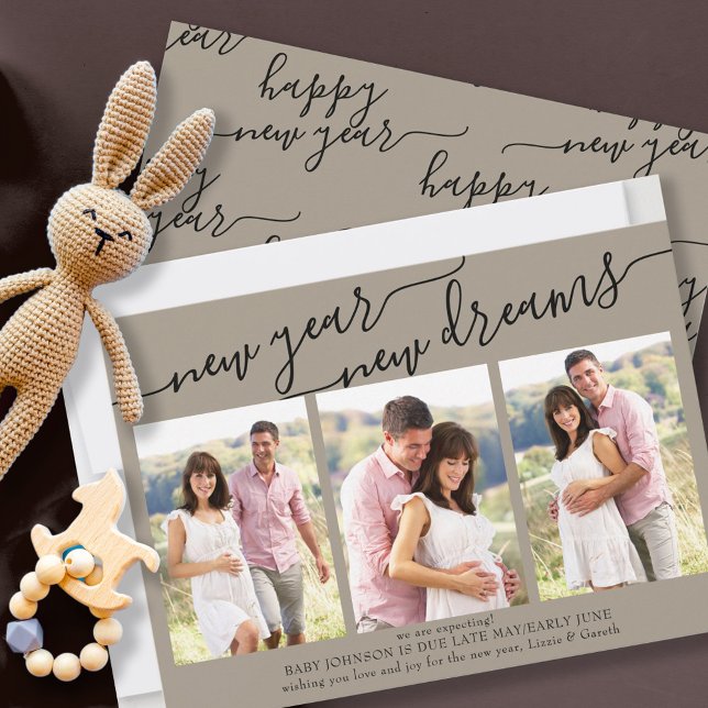 New Year New Dreams 3 Photo Pregnancy Announcement (Creator Uploaded)