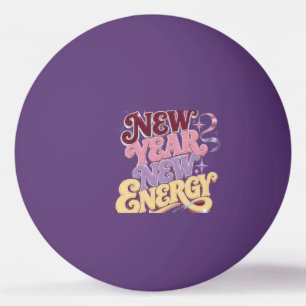 New Year New Energy – Trendy Retro New Year Ping Pong Ball