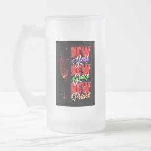 New Year New Grace New Praise Frosted Glass Beer Mug