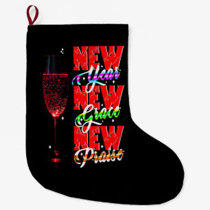 New Year New Grace New Praise Large Christmas Stocking