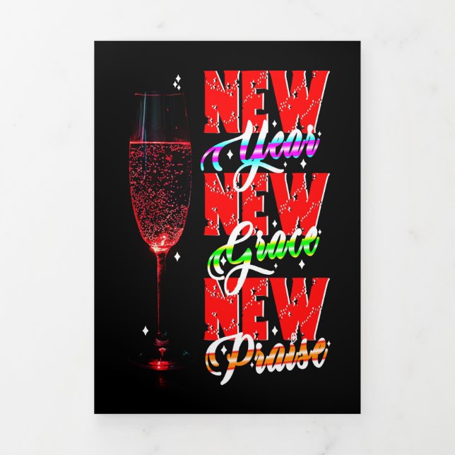 New Year New Grace New Praise Tri-Fold Card (Cover)