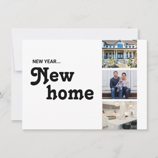 New Year New Home Custom Photos Holiday Card (Front)