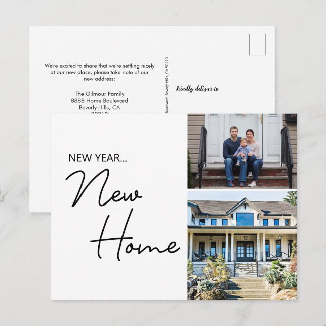 New Year New Home Family Custom House Photos Postcard (Front/Back)