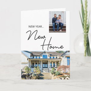 New Year New Home Family Custom Photo and House Card