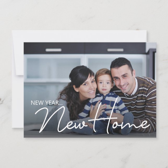 New Year New Home Family Photo New Address Holiday Card (Front)