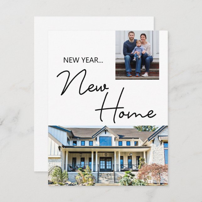 New Year New Home Moving Announcement photos (Front/Back)