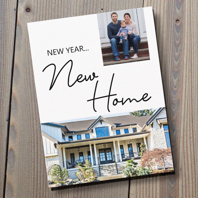 New Year New Home Moving Announcement photos (New year new home photo postcard )