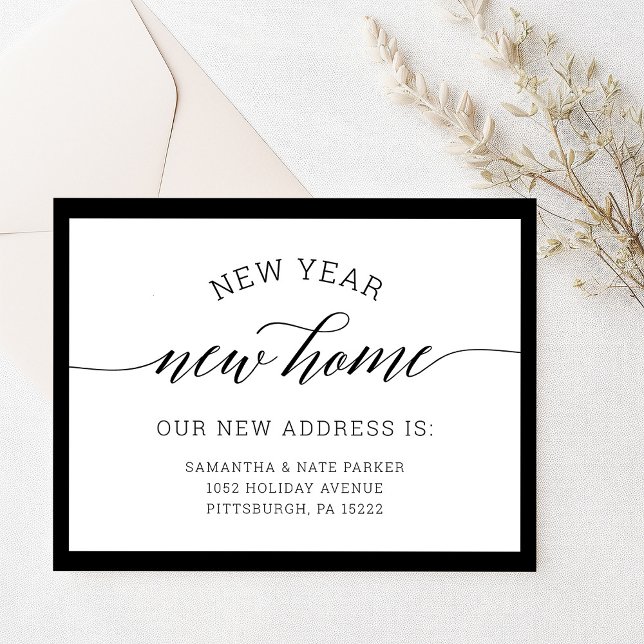 New Year | New Home Moving Announcement Postcard (New year, new home postcard)