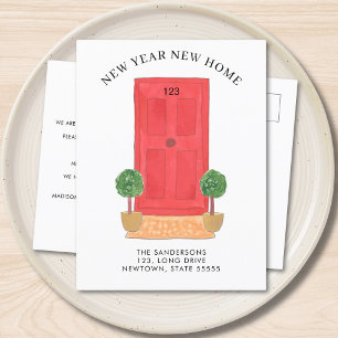 New Year New Home Moving Announcement Postcard