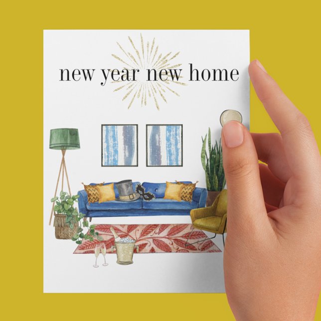 New Year New Home Moving Announcement Watercolor (Creator Uploaded)