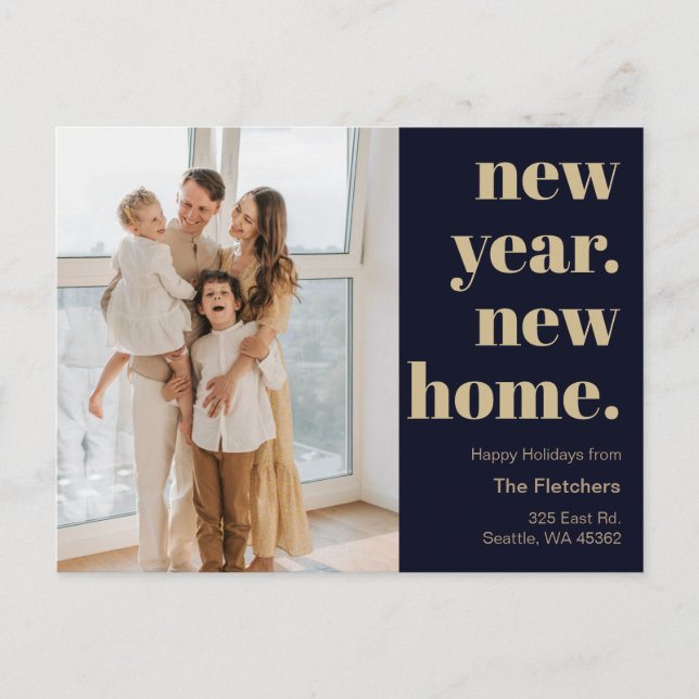 New Year New Home Moving Photo Holiday Postcard (Front)