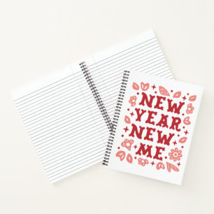 New year new me affirmations floral pink aesthetic notebook