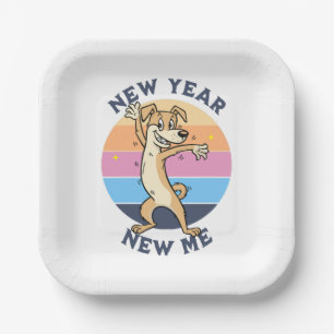 New Year New Me Paper Plate
