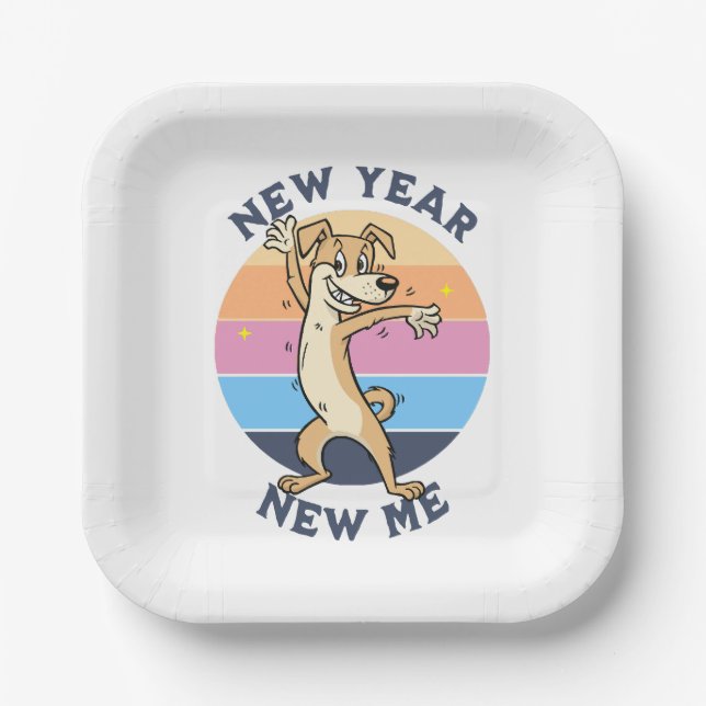 New Year New Me Paper Plate (Front)