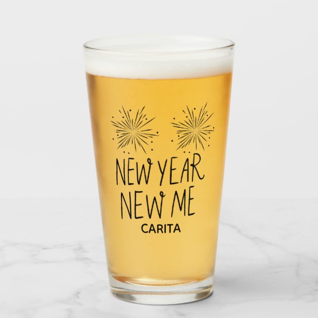 New Year New Me Personalised Glass Cup (Front Filled)
