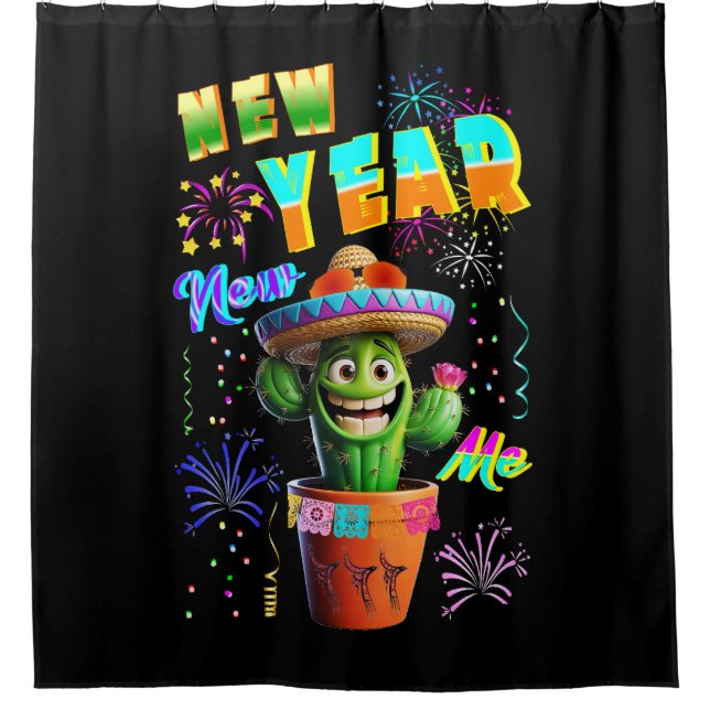 New Year New Me Shower Curtain (Front)