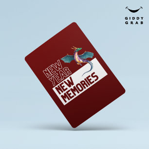 New Year New Memories Dragon Cherry Red Invitation