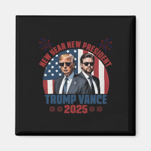 New Year New President Trump Vance President Happy Magnet