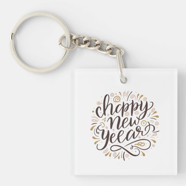 NEW YEAR New START , Happy New Years Key Ring (Front)