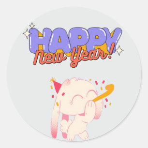 "New Year, New Vibes" Classic Round Sticker