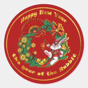 New Year of The Rabbit Classic Round Sticker